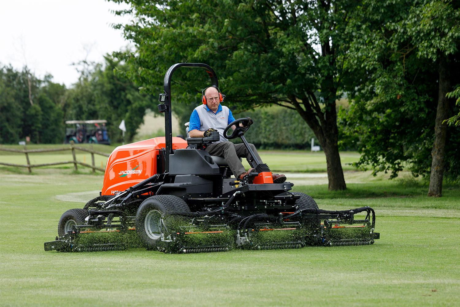 F407 mower on grass